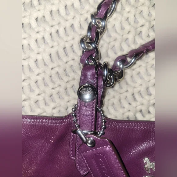 Coach Tribeca Patent Leather Tote Berry - Picture 10 of 13